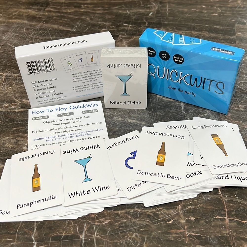 New Never Used Quick Wits Adult Card Game
